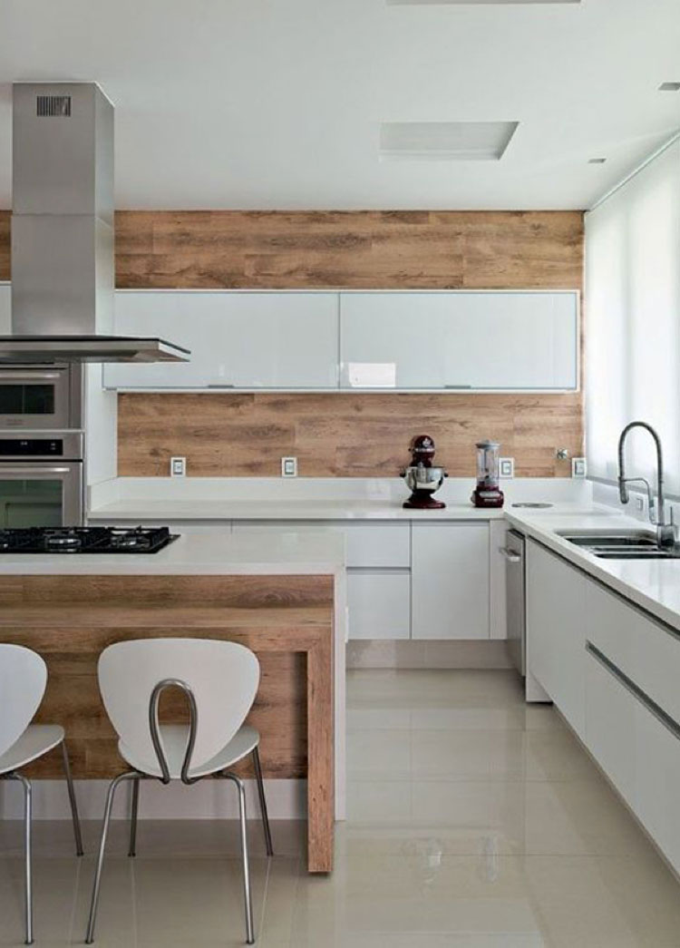 wood tile as backsplash