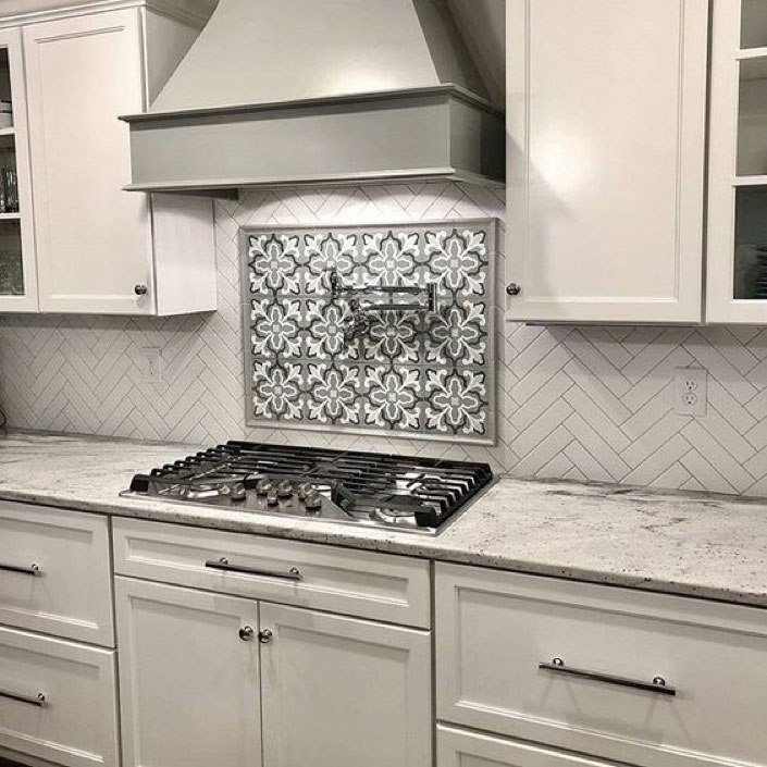 Design Inspiration: Encaustic Tile Backsplash - Gem Cabinets